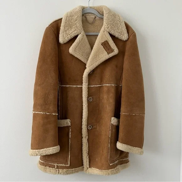 The Leather Shop Ranchers Jacket Coat Sherpa VTG Sears suede luxury quality - Picture 1 of 8